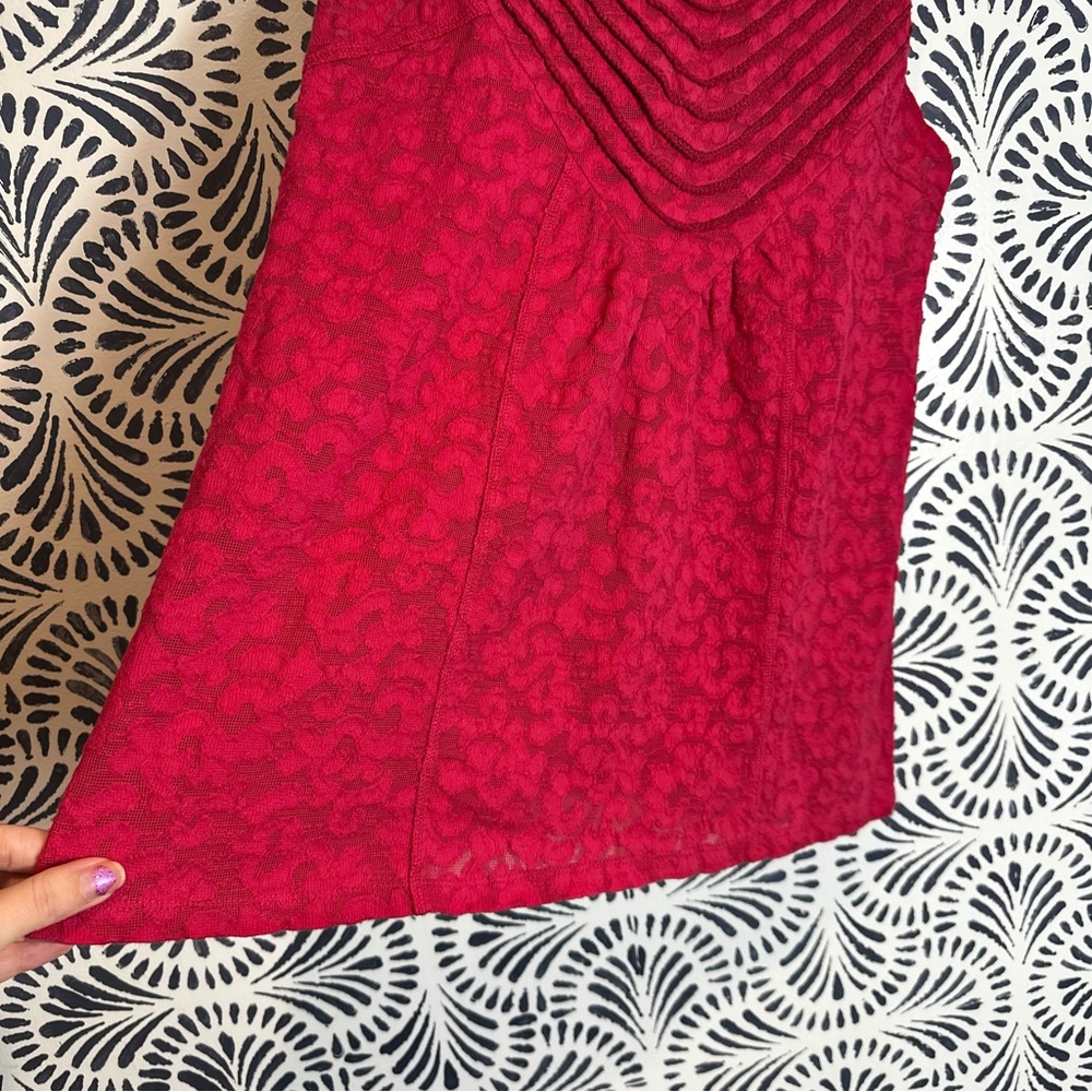 Free People Raspberry Magenta Lace Stretch Tank Top - Picture 5 of 11